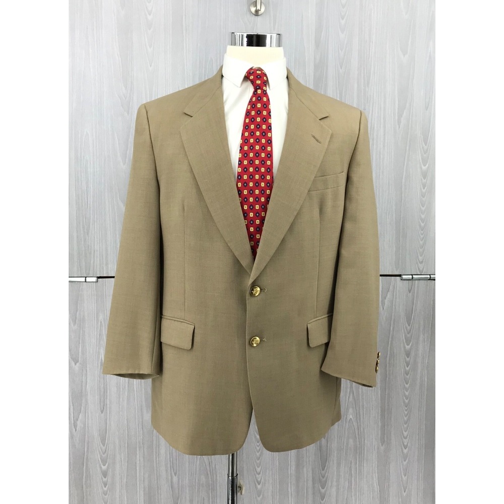 JACK NICKLAUS Blazer Men's 42R Beige Suit Jacket Tournament Series Gold Buttons